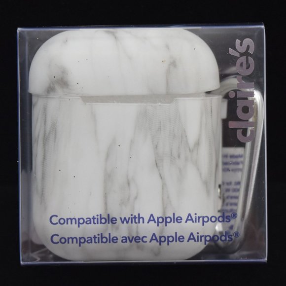 Claires Marble Silicone Wireless Earbud Case Cover Compatible with Airpod - Picture 1 of 3